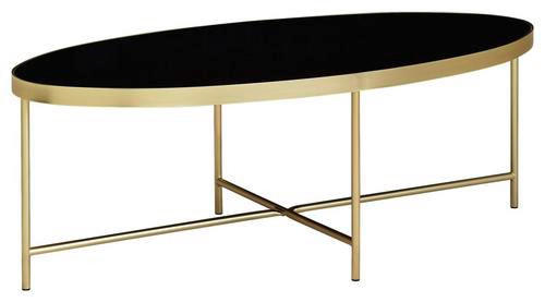 COUCHTISCH in Glas 110/56/41 cm  - Goldfarben/Schwarz, Design, Glas/Metall (110/56/41cm) - MID.YOU