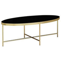 COUCHTISCH in Glas 110/56/41 cm  - Goldfarben/Schwarz, Design, Glas/Metall (110/56/41cm) - MID.YOU