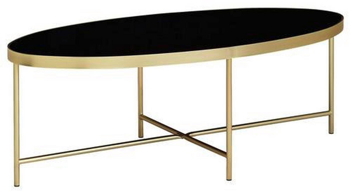 COUCHTISCH in Glas 110/56/41 cm  - Goldfarben/Schwarz, Design, Glas/Metall (110/56/41cm) - MID.YOU