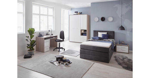 BOXSPRINGBETT 120/200 cm  in Anthrazit  - Anthrazit/Schwarz, Design, Kunststoff/Textil (120/200cm) - Xora