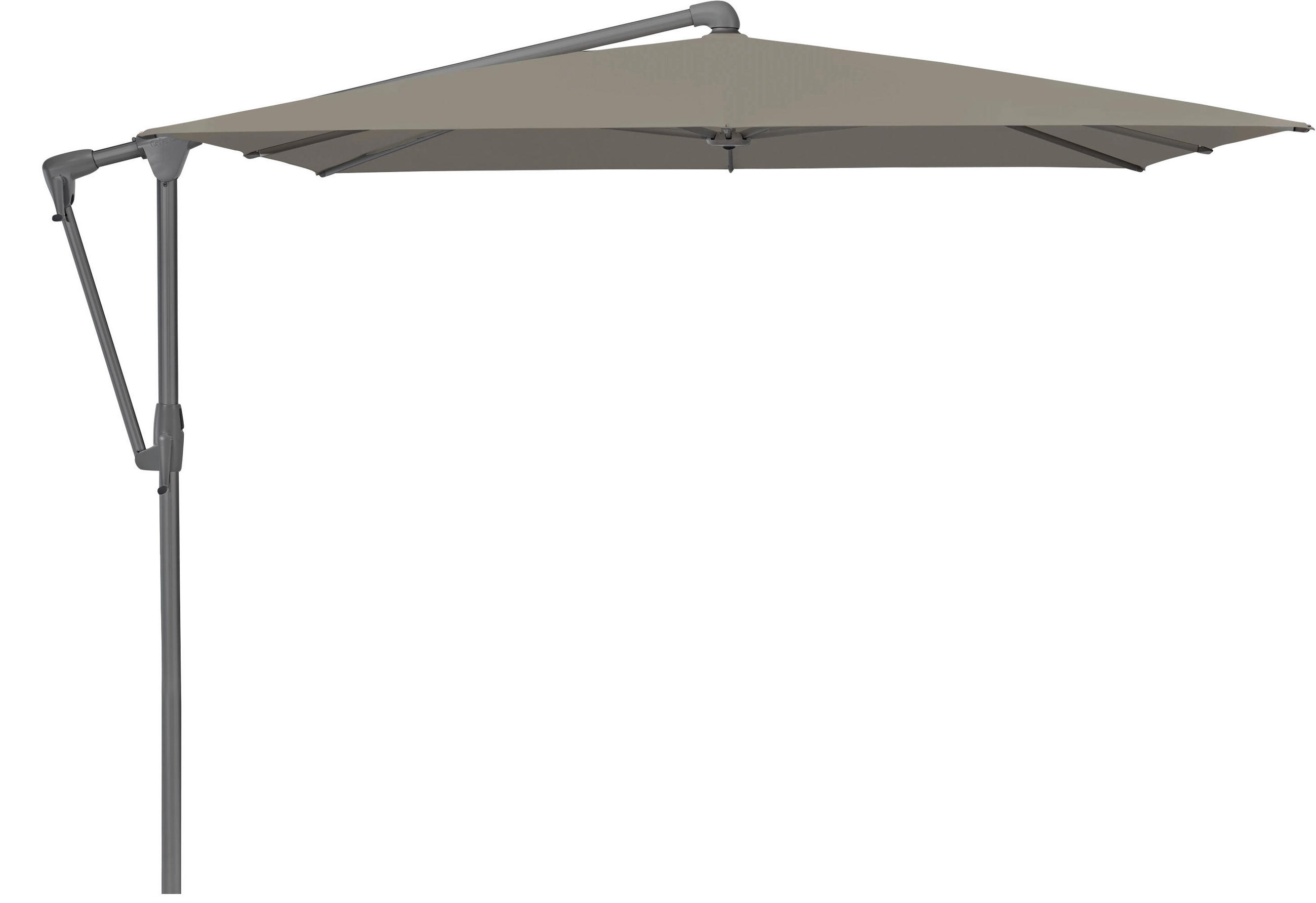 AMPELSCHIRM 270x270 cm Taupe  - Taupe/Anthrazit, Basics, Textil/Metall (270/270cm) - Glatz