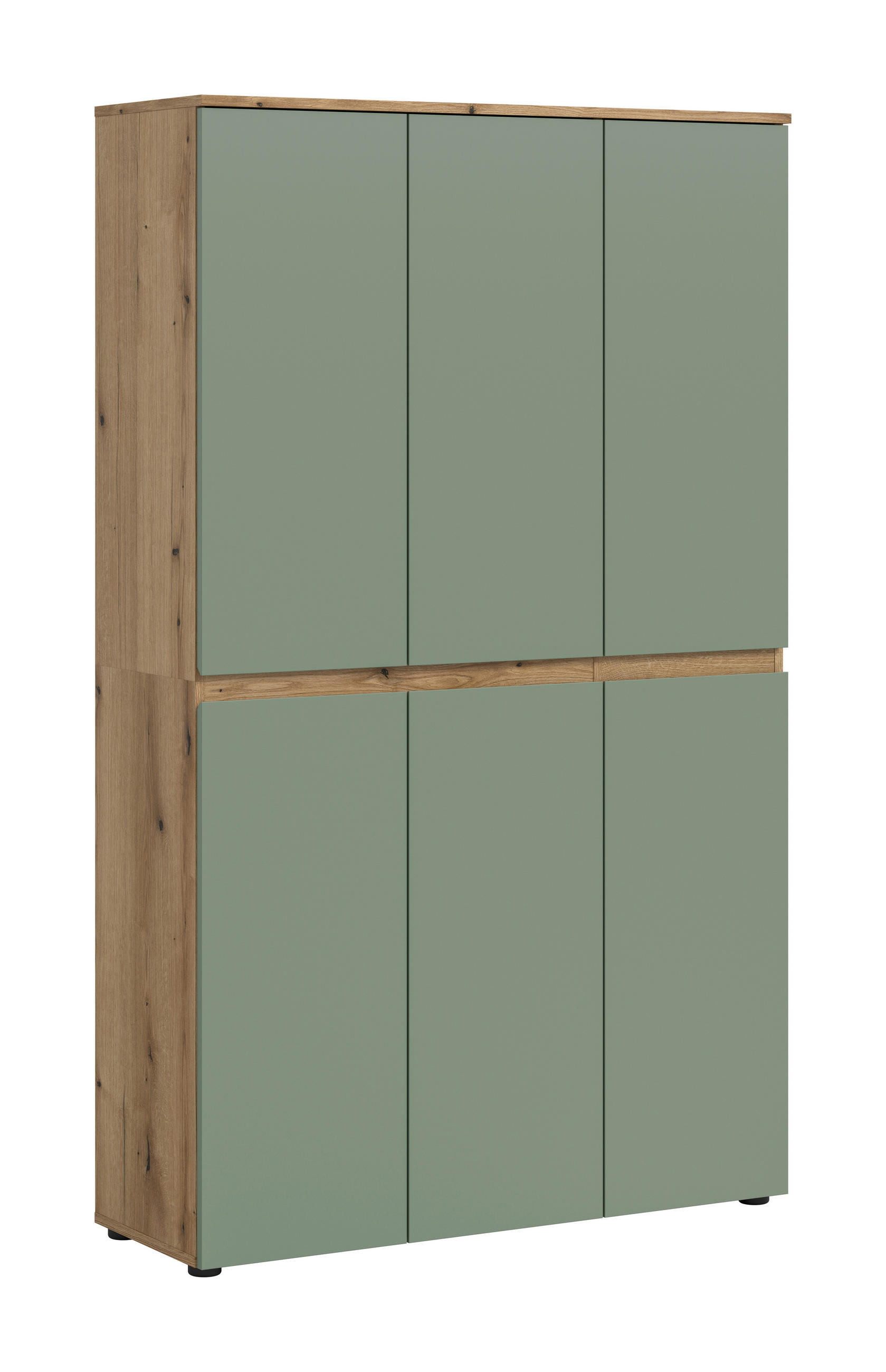 GARDEROBENSCHRANK  in 105/175/37 cm  - Eichefarben/Schwarz, Design, Holzwerkstoff/Kunststoff (105/175/37cm) - Livetastic
