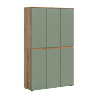 GARDEROBENSCHRANK  in 105/175/37 cm  - Eichefarben/Schwarz, Design, Holzwerkstoff/Kunststoff (105/175/37cm) - Livetastic