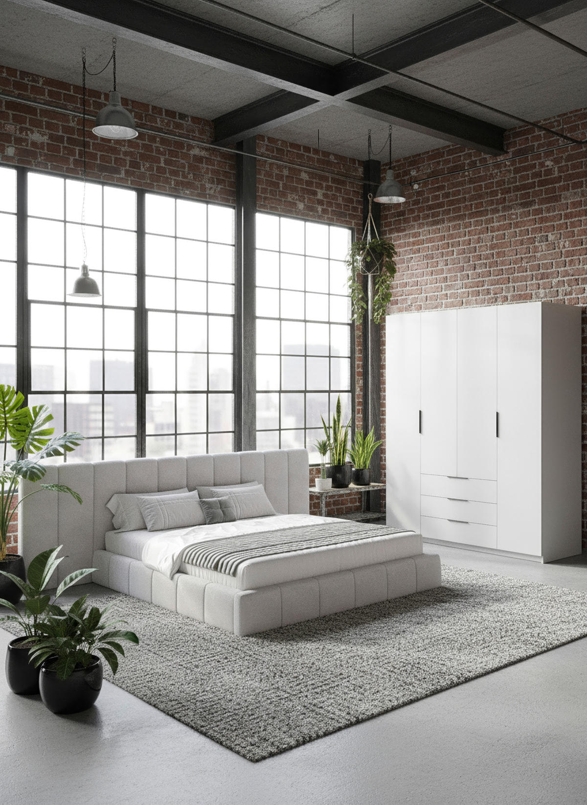 POLSTERBETT 200/200 cm  Beige  - Beige/Schwarz, Design, Holz/Kunststoff (200/200cm) - Carryhome