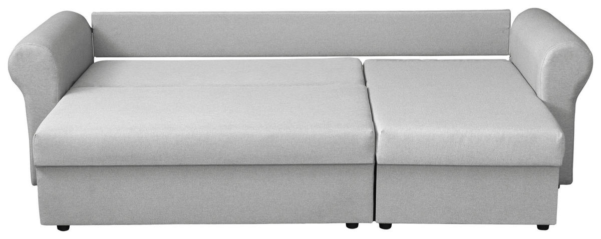 ECKSOFA in Flachgewebe Hellgrau  248/143 cm  - Hellgrau/Schwarz, Design, Kunststoff/Textil (248/143cm) - P & B
