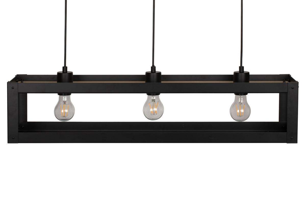 HÄNGELEUCHTE 80/17/150 cm  - Schwarz, LIFESTYLE, Holz/Metall (80/17/150cm) - Marama