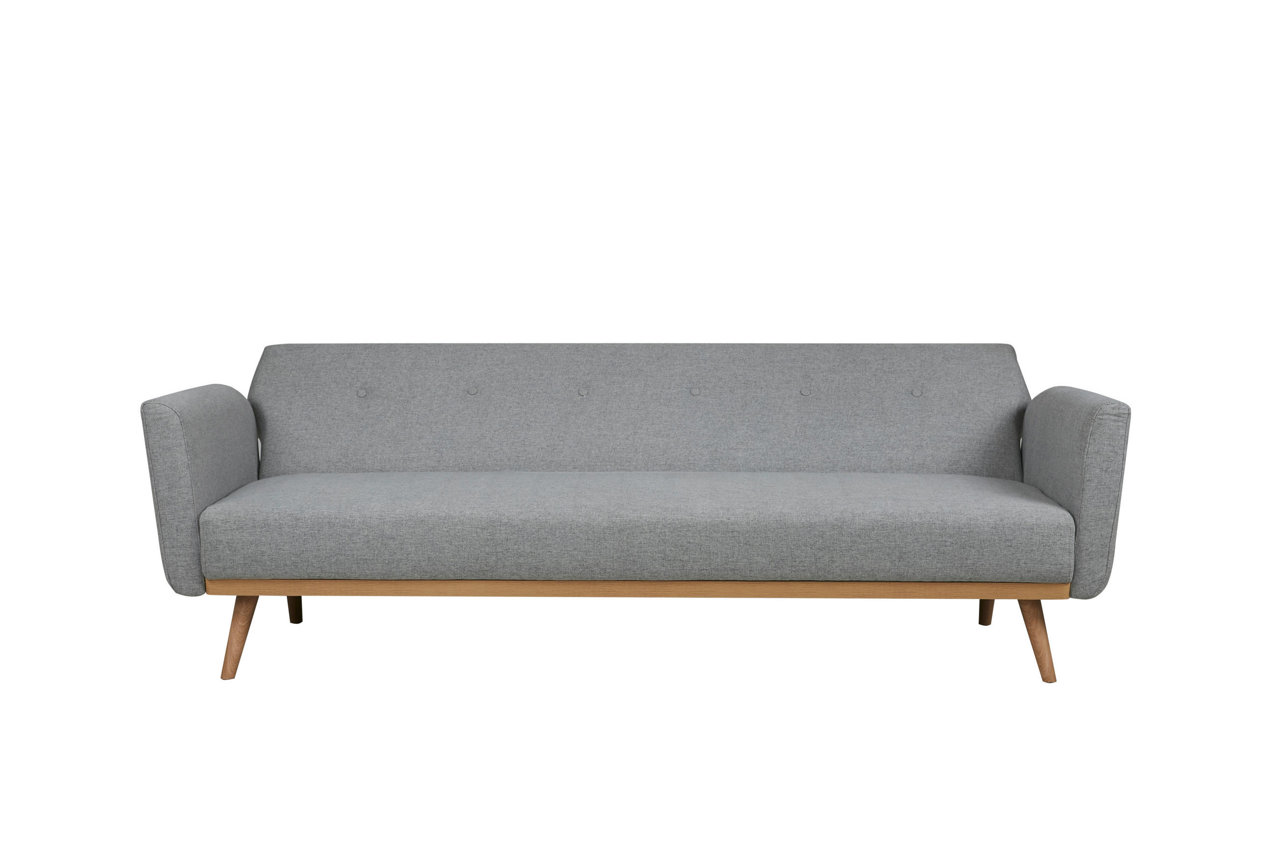 SCHLAFSOFA in Struktur Hellgrau  - Hellgrau/Naturfarben, MODERN, Holz/Textil (212/79/85cm) - Livetastic
