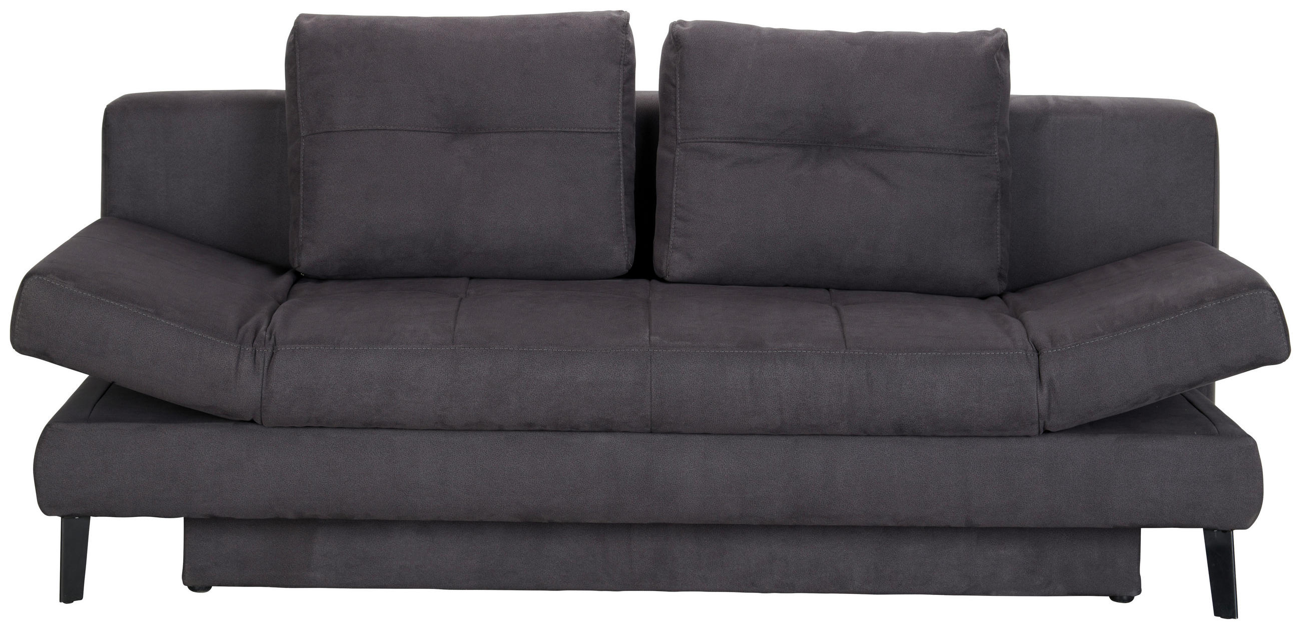 SCHLAFSOFA in Flachgewebe Dunkelgrau  - Dunkelgrau/Schwarz, Design, Textil/Metall (200/85/90cm) - Novel