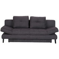 SCHLAFSOFA in Flachgewebe Dunkelgrau  - Dunkelgrau/Schwarz, Design, Textil/Metall (200/85/90cm) - Novel