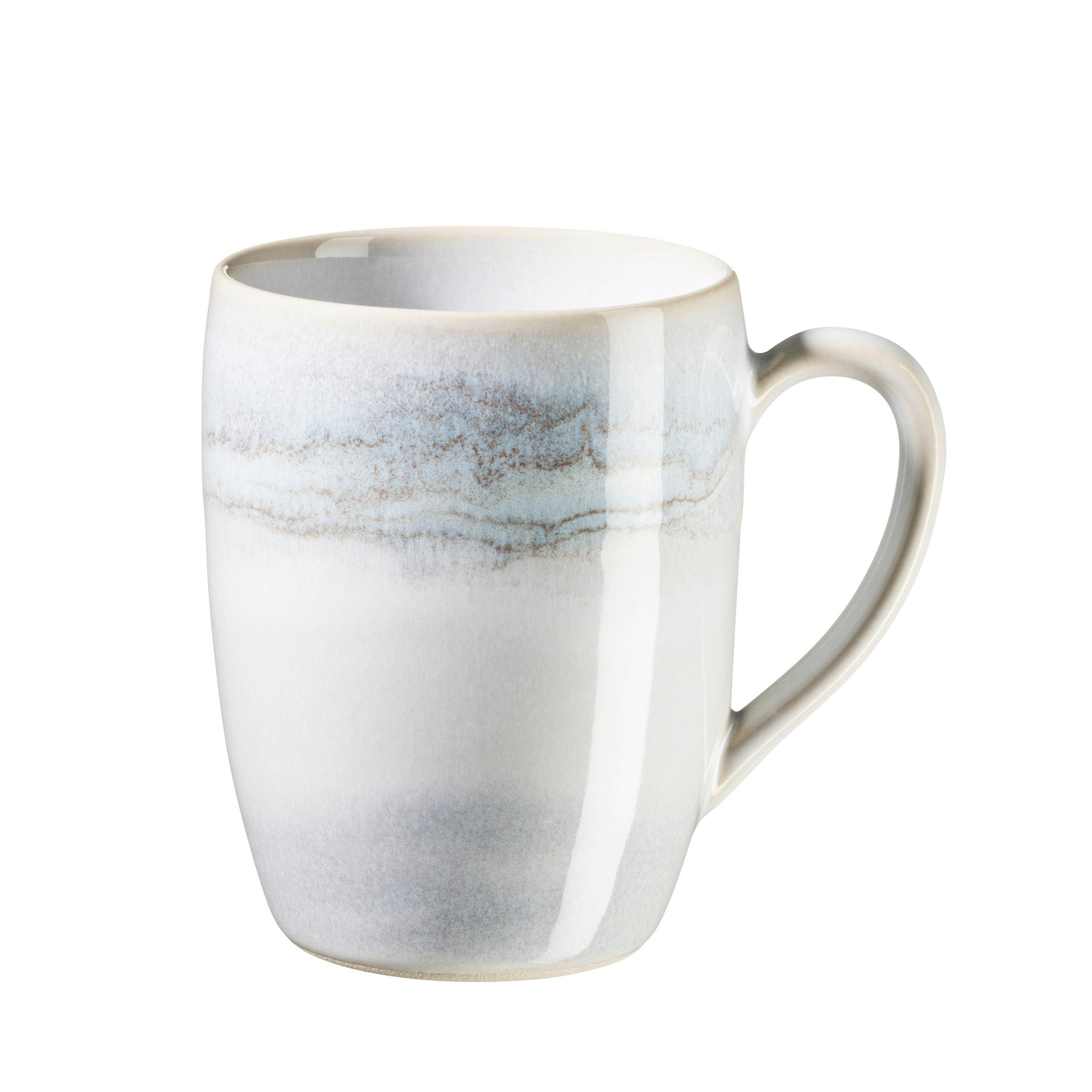 KAFFEEBECHERSET TIEFER SEE 4-teilig  - Hellgrau/Weiß, Basics, Keramik (11/10.4/8cm) - Gipfelstück