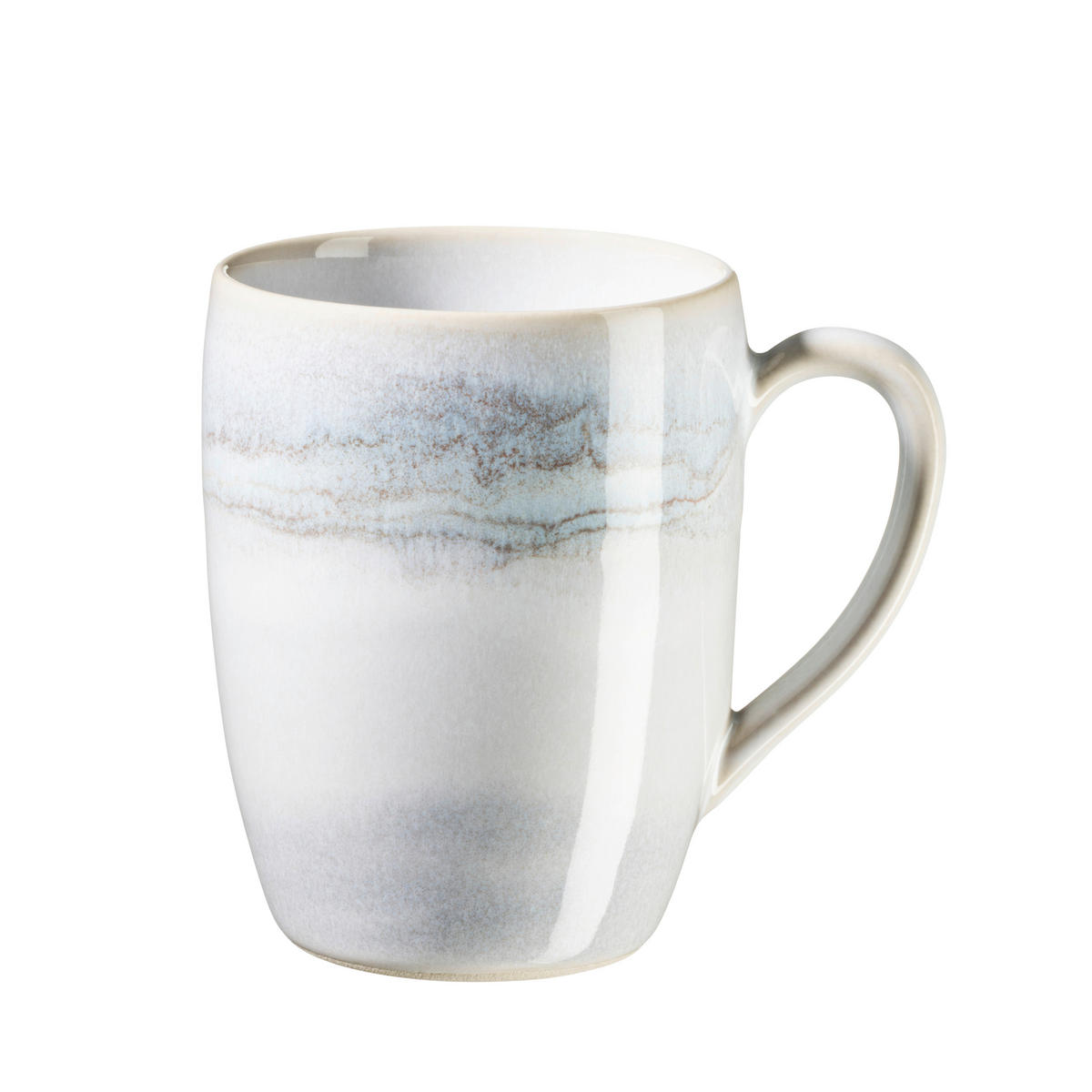 KAFFEEBECHERSET TIEFER SEE 4-teilig  - Hellgrau/Weiß, Basics, Keramik (11/10.4/8cm) - Gipfelstück