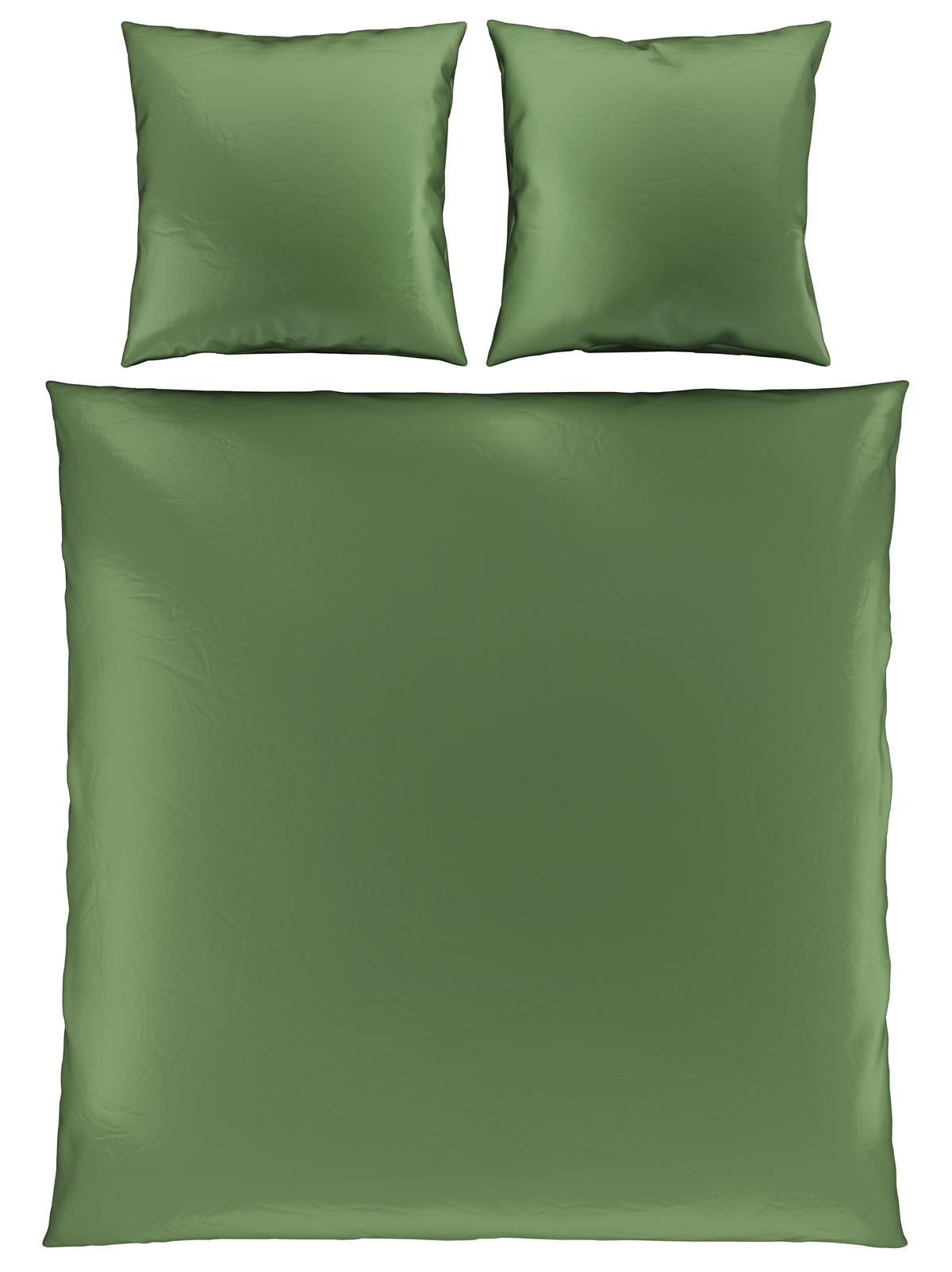 BETTWÄSCHE 3-teilig Satin 200/200 cm  - Jadegrün, Textil (200/200cm) - Novel