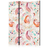 SKÄRMVÄGG  i trä, textil  multicolor  - multicolor, Basics, trä/textil (135/172/3cm) - artgeist
