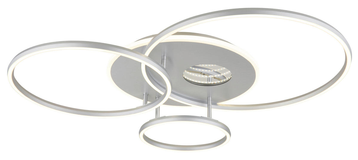 LED-DECKENLEUCHTE 90/70/13 cm   - Silberfarben/Weiß, Design, Kunststoff/Metall (90/70/13cm) - Globo