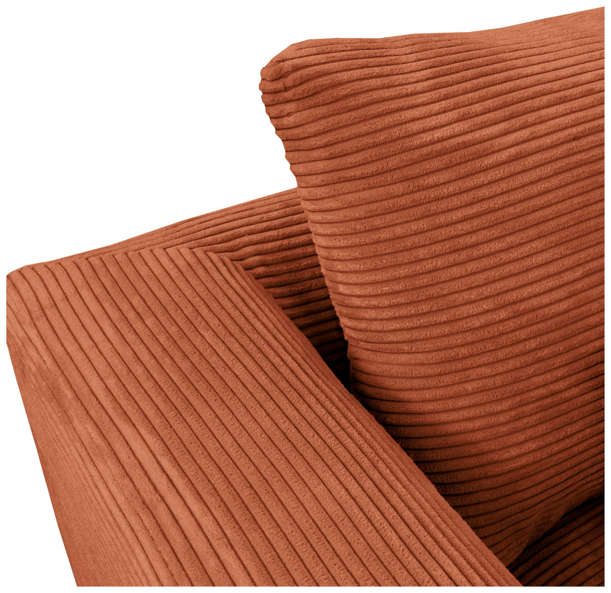 ECKSOFA in Cord Kupferfarben  - Schwarz/Kupferfarben, Design, Textil/Metall (313/172cm) - Livetastic
