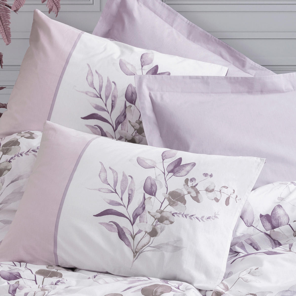 BETTWÄSCHE Renforcé 155/220 cm  - Flieder/Weiß, Basics, Textil (155/220cm)