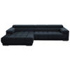 ECKSOFA Mikrofaser Blaugrau  - Silberfarben/Blaugrau, Design, Textil/Metall (190/335cm) - Beldomo Speed