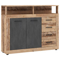 KOMMODE  in 119,5/96,8/32 cm  - Eichefarben/Anthrazit, Design, Holzwerkstoff/Kunststoff (119,5/96,8/32cm) - MID.YOU