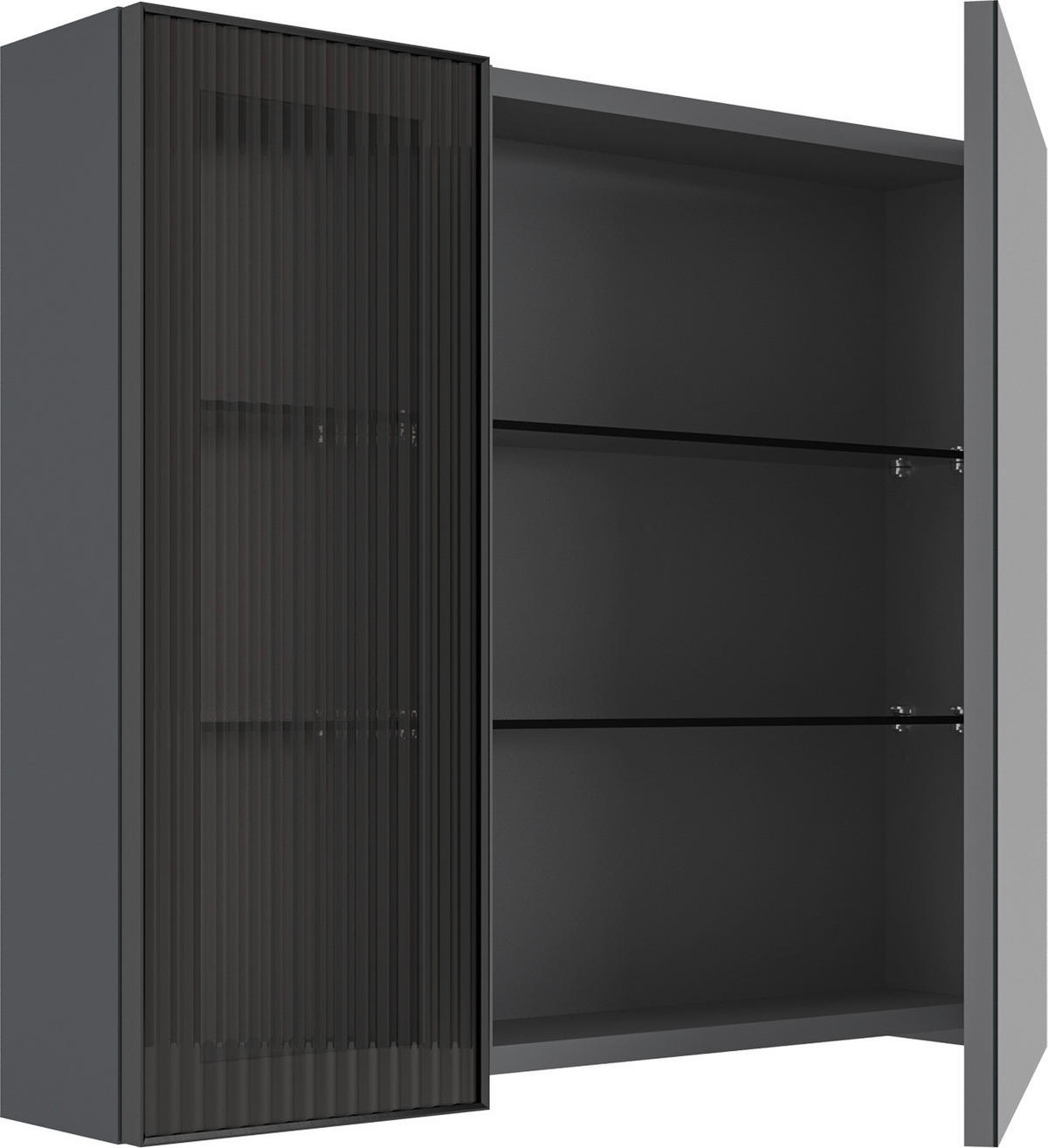 BADEZIMMER 3-teilig  in  - Weiß Hochglanz/Anthrazit, MODERN, Glas/Keramik (80/114/45cm) - MID.YOU