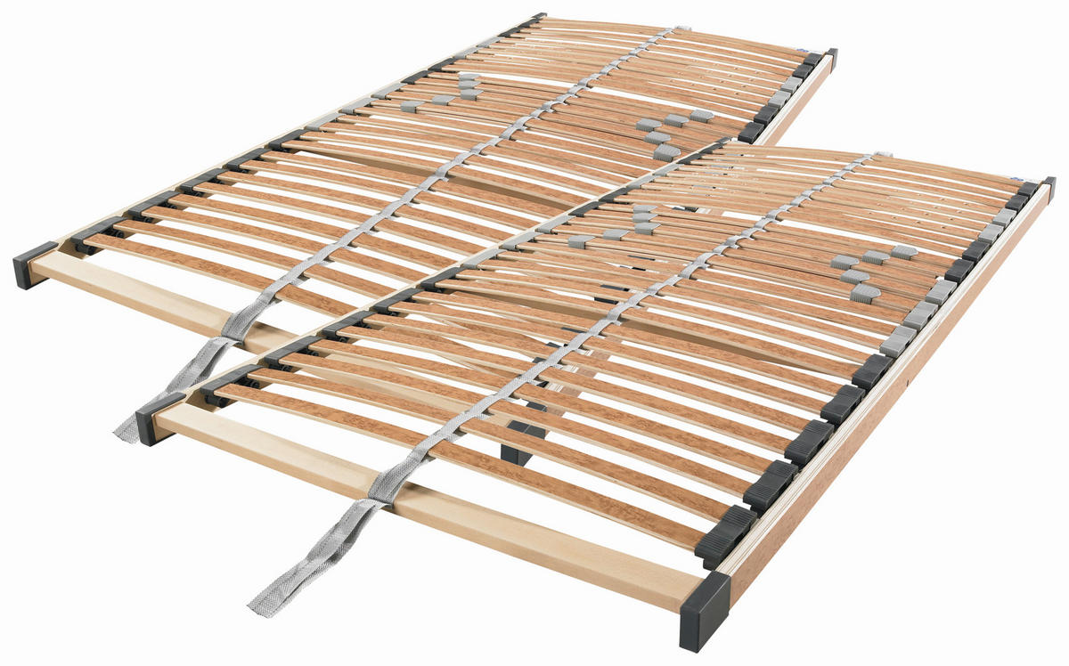 LATTENROSTSET 160/200 cm Mittelzone verstellbar, Birke  - Basics, Holz (160/200cm) - Sleeptex