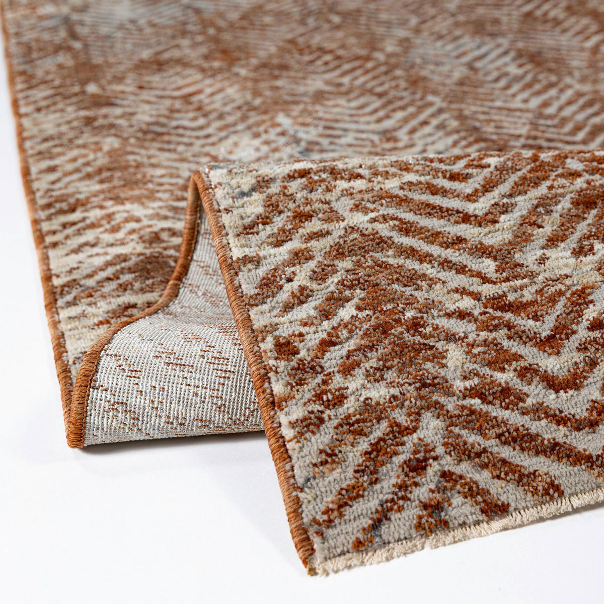 WEBTEPPICH  Wohnzimmer 120/160 cm Lua Abstract Terracotta rechteckig  - Terracotta, Basics, Kunststoff/Textil (120/160cm) - Flair Rugs
