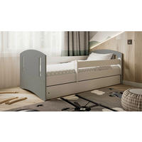 KINDER-/JUNIORBETT 80/140 cm  in Grau, Weiß  - Birkefarben/Weiß, MODERN, Holz/Holzwerkstoff (80/140cm) - MID.YOU