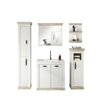 BADEZIMMER 5-teilig  in  - Schwarz/Weiß, Design, Naturmaterialien/Holzwerkstoff (205/200/46cm) - MID.YOU