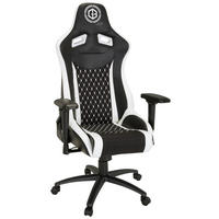 GAMINGSTUHL  in Lederlook, Flachgewebe Schwarz, Weiß  - Schwarz/Weiß, MODERN, Kunststoff/Textil (74/137/66cm) - MID.YOU
