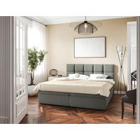 BOXBETT 160/200 cm  Grau  - Schwarz/Grau, Modern, Holz/Holzwerkstoff (160/200cm) - MID.YOU