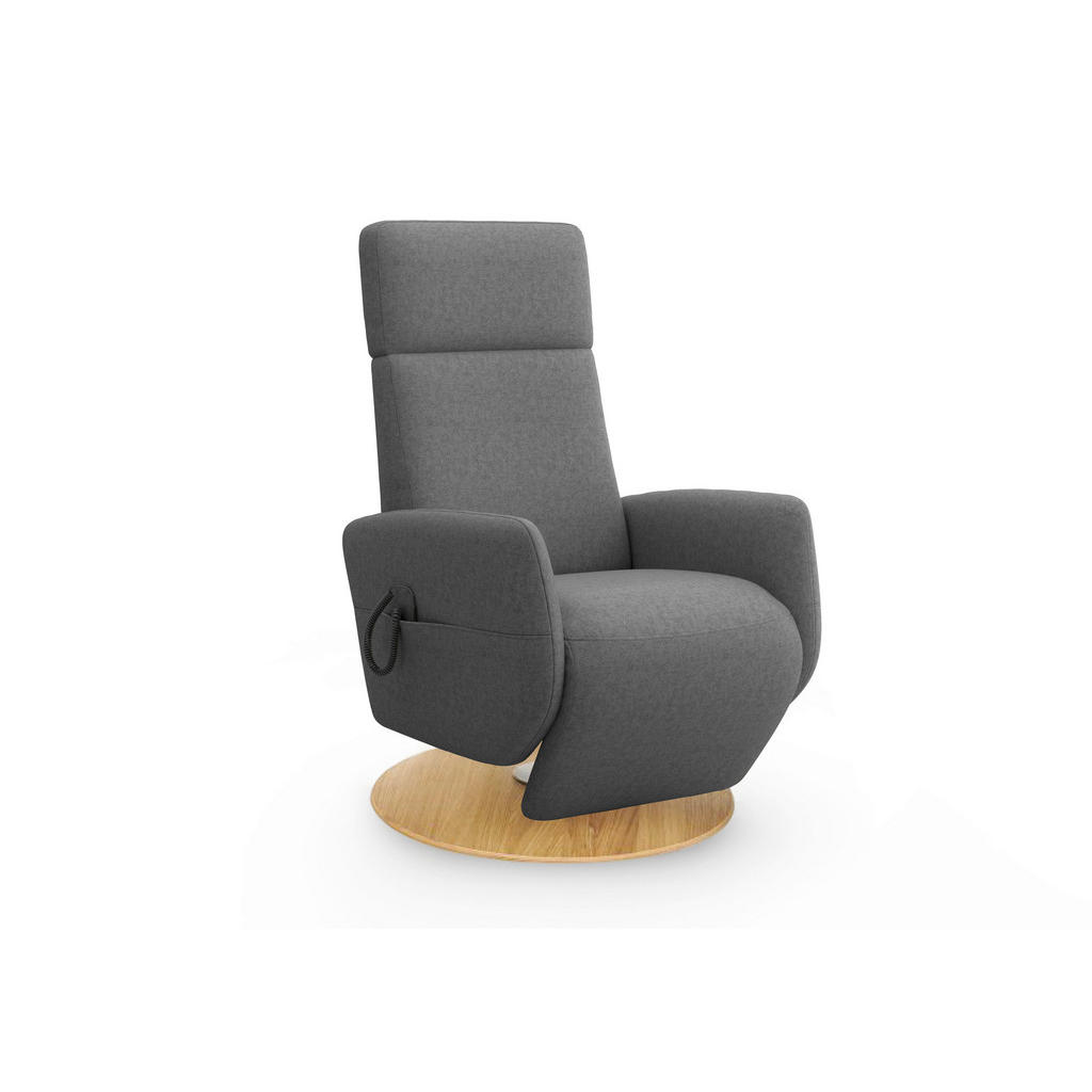 Thumbnail - Sit & More Relaxsessel Rochelle E, Dunkelgrau, Textil, Eiche, 71x110x82 cm, Goldenes M, Oeko-Tex® Standard 100, Made in ...