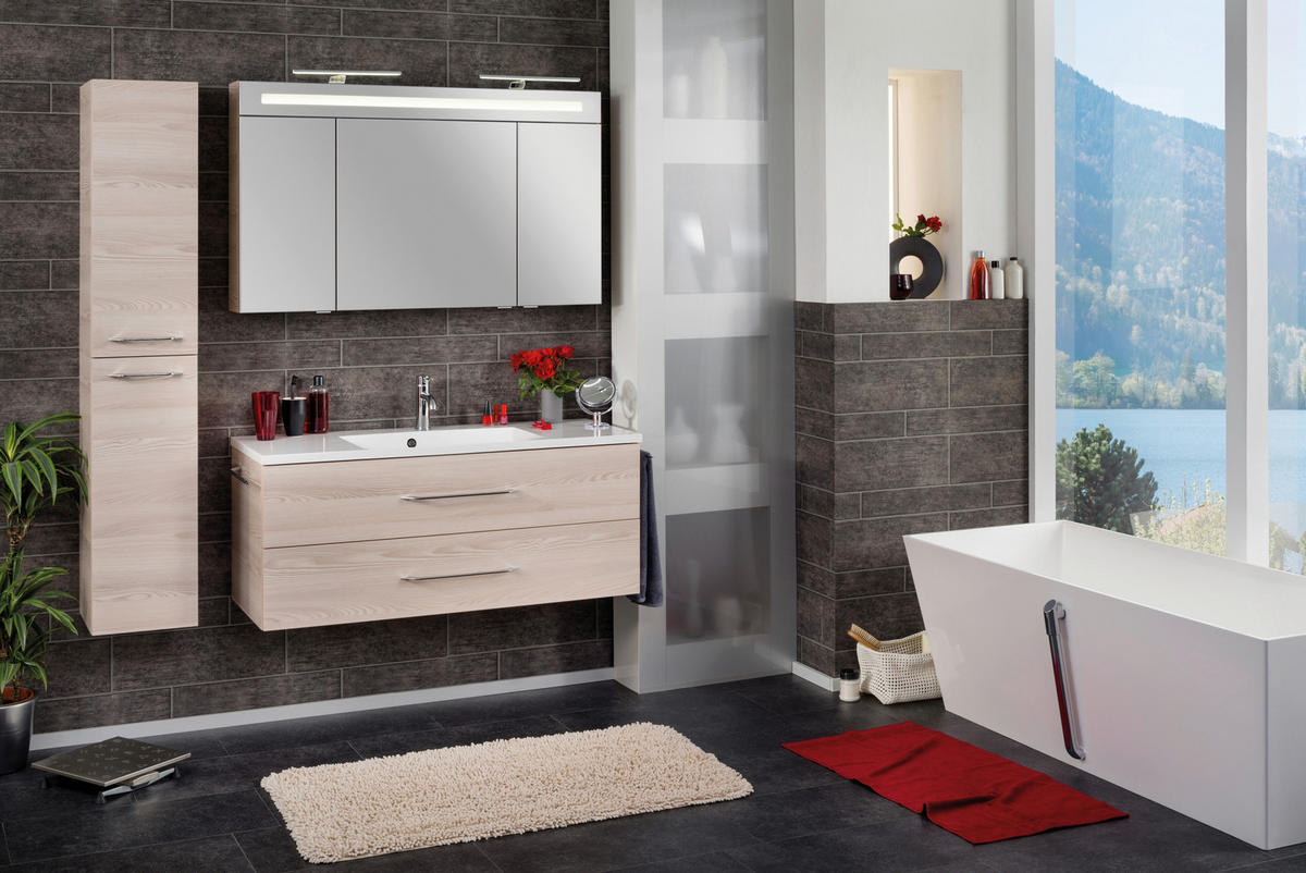 SPIEGELSCHRANK 120/71,0/16 cm  - Eschefarben/Alufarben, MODERN, Glas/Holzwerkstoff (120/71,0/16cm) - MID.YOU