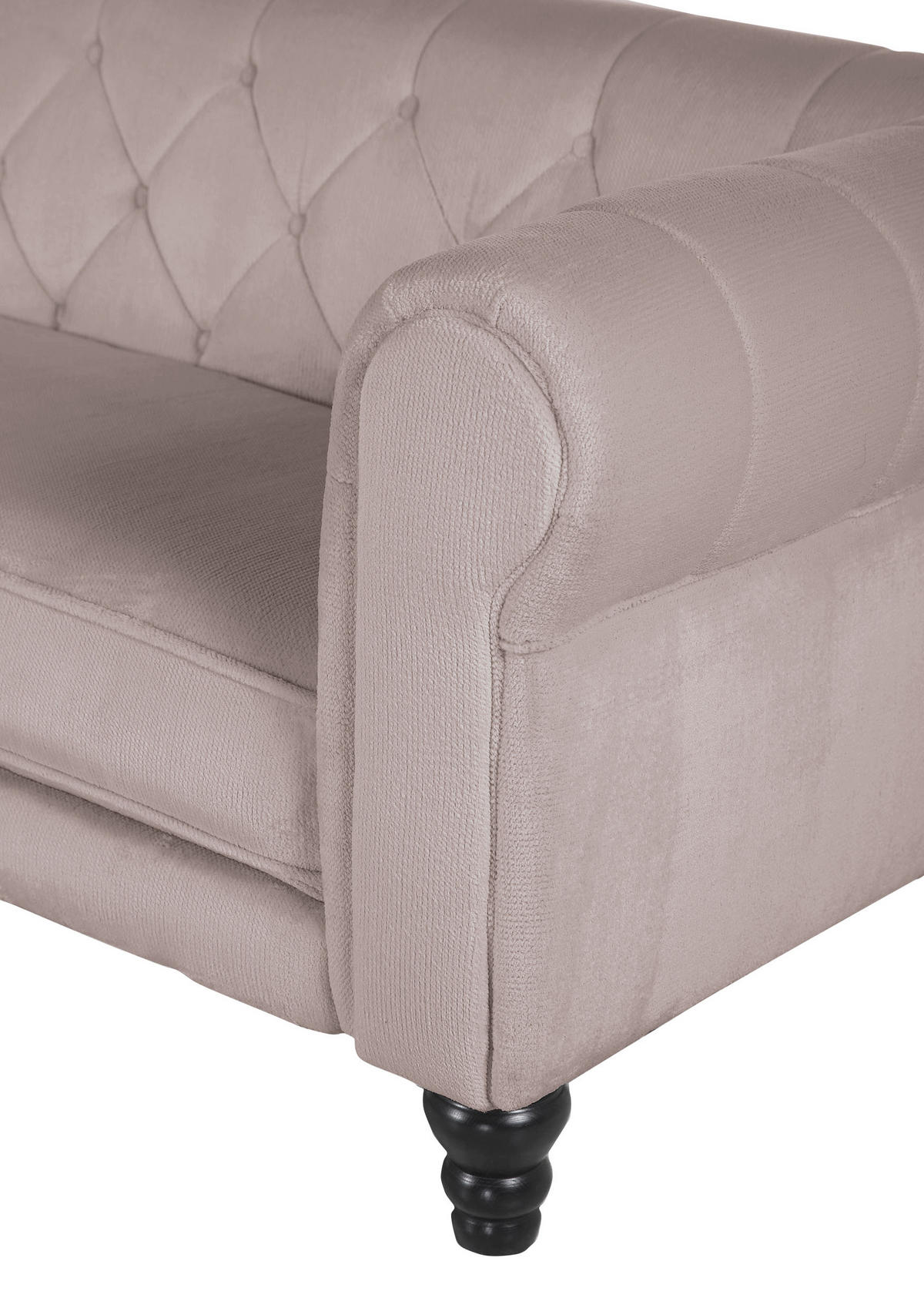 ECKSOFA in Plüsch Beige  160/260 cm  - Dunkelbraun/Beige, Design, Holz/Textil (160/260cm) - MID.YOU
