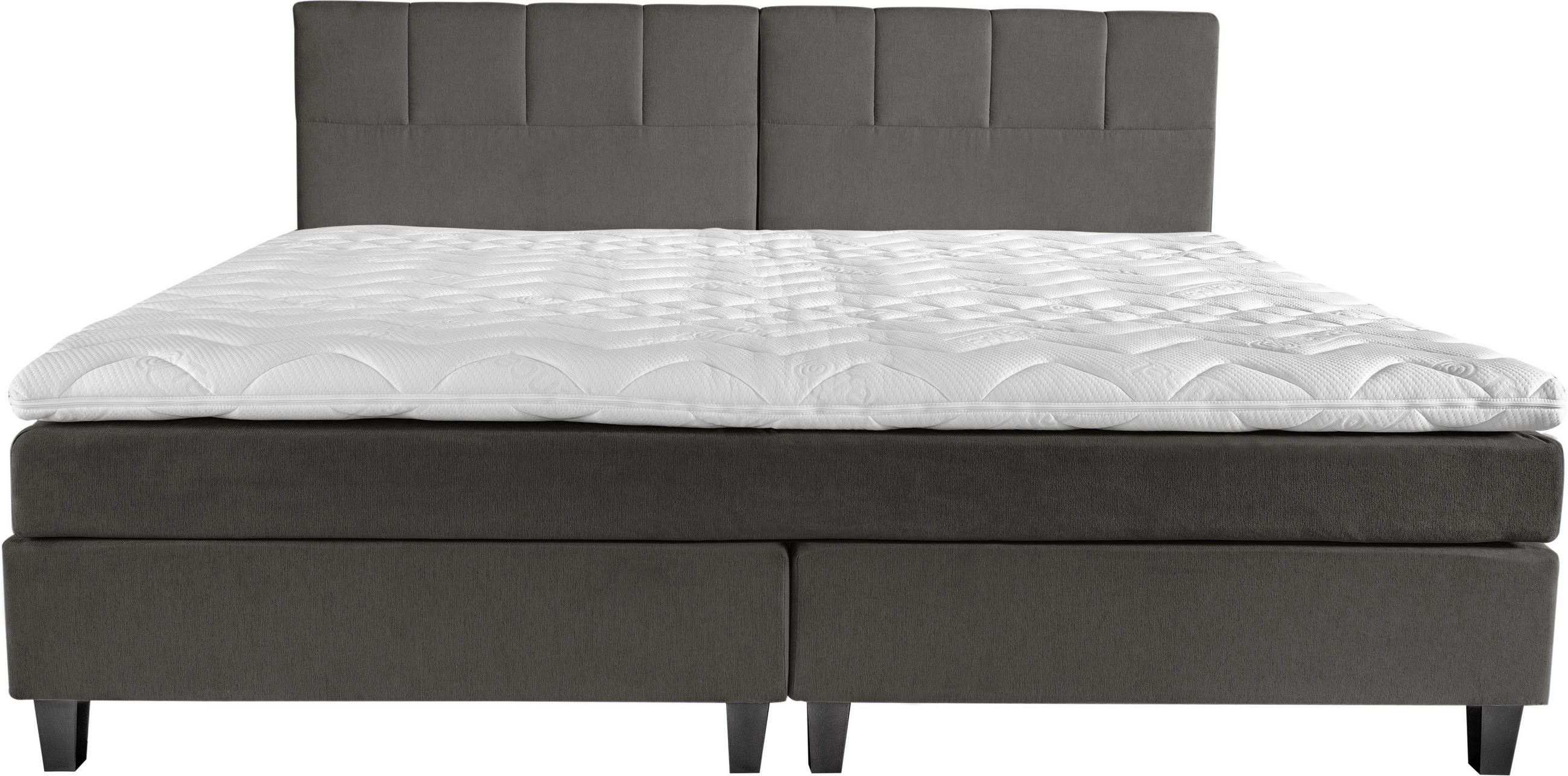 BOXSPRINGBETT 240/200 cm  in Dunkelgrau  - Wengefarben/Dunkelgrau, Trend, Holz/Textil (240/200cm) - Esposa