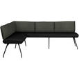 ECKBANK 165/225 cm  in Schwarz  - Schwarz, Design, Textil/Metall (165/225cm) - Moderano