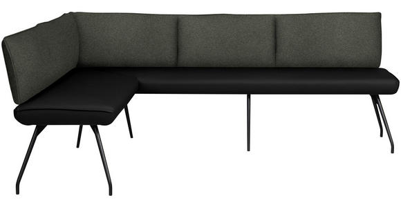 ECKBANK 165/225 cm  in Schwarz  - Schwarz, Design, Textil/Metall (165/225cm) - Moderano