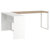 SCHREIBTISCHKOMBINATION Weiß, Eichefarben  - Eichefarben/Weiß, MODERN, Holzwerkstoff (160/100/75,6cm) - MID.YOU
