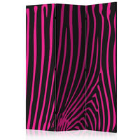 SKÄRMVÄGG  i trä, textil  svart, pink  - pink/svart, Basics, trä/textil (135/172/3cm) - artgeist