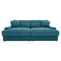 BIGSOFA Cord Petrol  - Petrol/Schwarz, MODERN, Kunststoff/Textil (230/85/190cm) - Carryhome