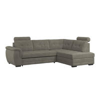 ECKSOFA  Mikrofaser, Struktur Braun  - Schwarz/Braun, Konventionell, Kunststoff/Textil (251/183cm) - MID.YOU