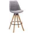BARHOCKER in Eichefarben, Hellgrau  - Eichefarben/Hellgrau, Design, Holz/Textil (49/113,5/56cm) - Carryhome