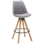 BARHOCKER in Textil Eichefarben, Hellgrau  - Eichefarben/Hellgrau, Design, Holz/Textil (49/113,5/56cm) - Carryhome