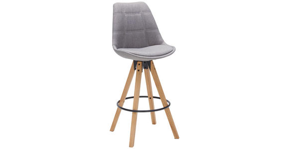 BARHOCKER in Eichefarben, Hellgrau  - Eichefarben/Hellgrau, Design, Holz/Textil (49/113,5/56cm) - Carryhome