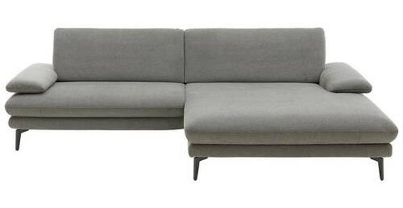 ECKSOFA in Webstoff Grau  - Schwarz/Grau, Design, Textil/Metall (284/184cm) - Dieter Knoll