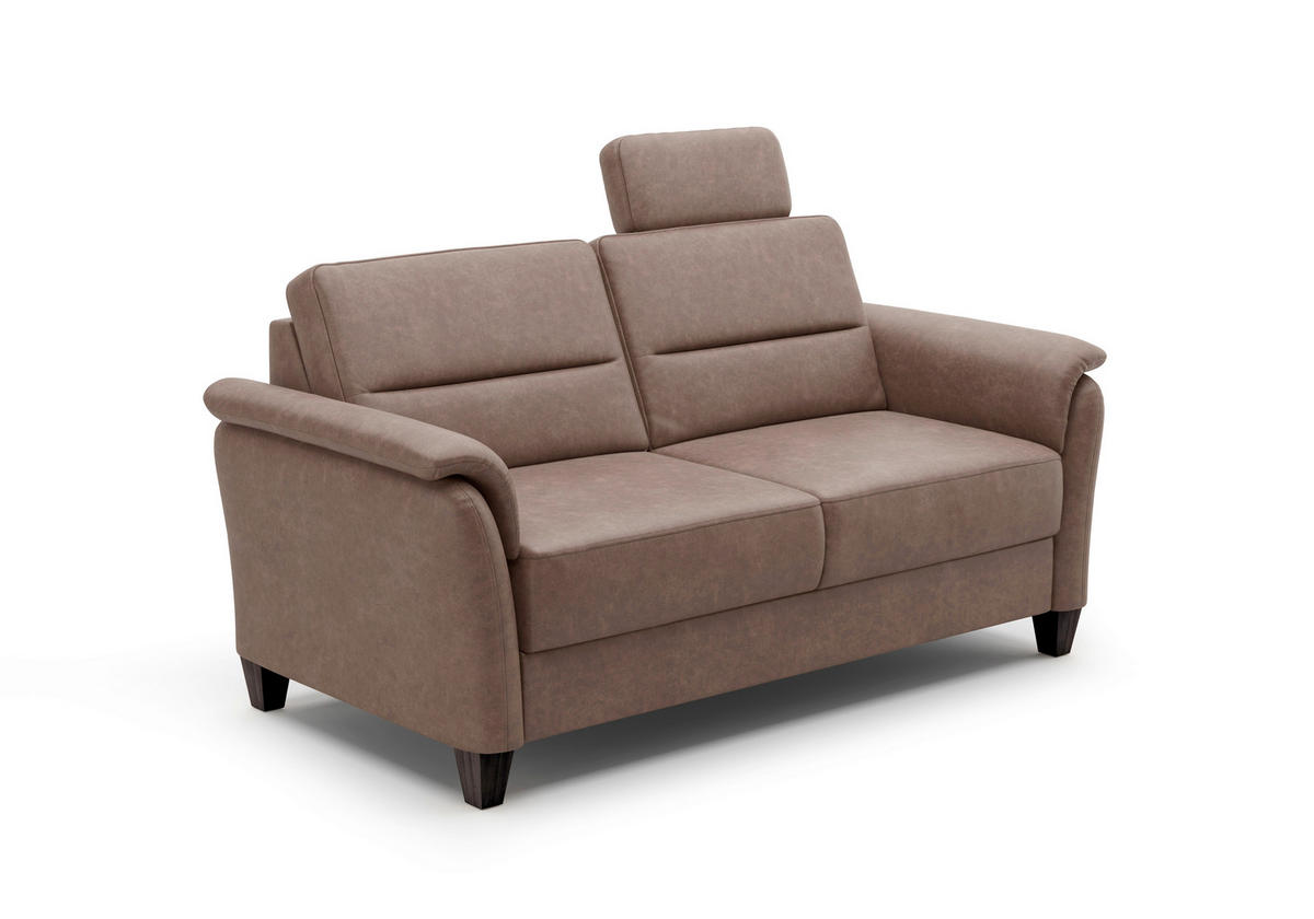 3-SITZER-SOFA in Mikrofaser Haselnussfarben  - Wengefarben/Haselnussfarben, Konventionell, Holz/Textil (179/89/89cm) - Sit & More