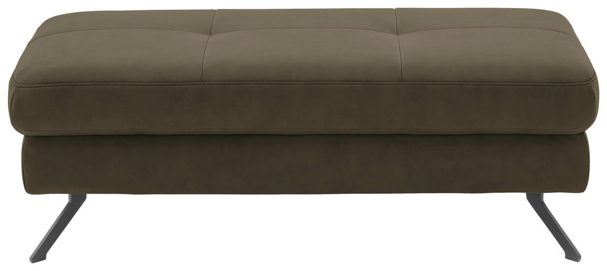 HOCKER in Textil Olivgrün  - Schwarz/Olivgrün, Design, Textil/Metall (130/47/65cm) - Beldomo System
