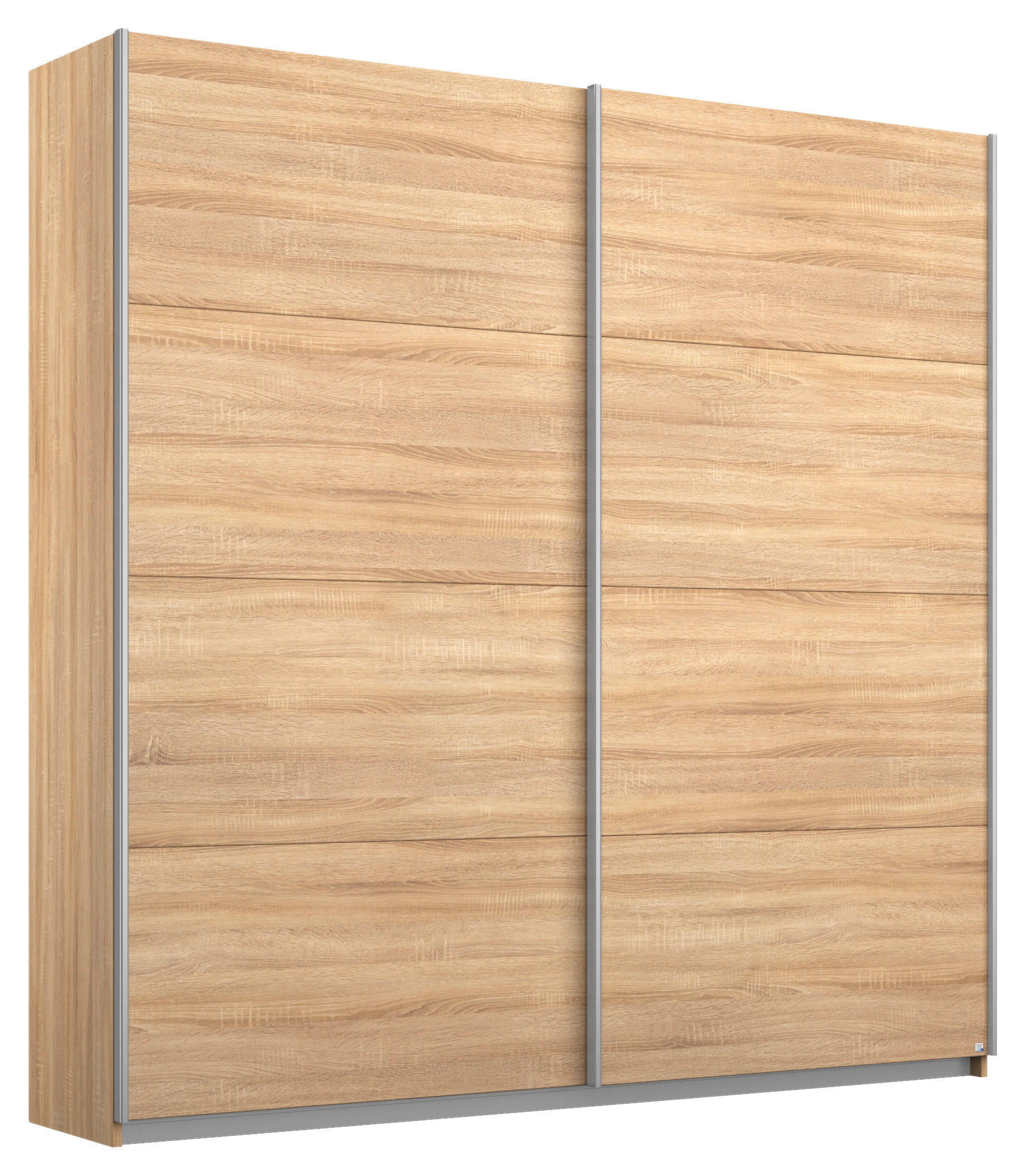 SCHWEBETÜRENSCHRANK 181/210/62 cm 2-türig Sonoma Eiche  - Alufarben/Sonoma Eiche, MODERN, Holzwerkstoff/Metall (181/210/62cm) - Rauch Möbel