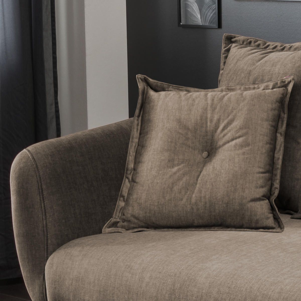 3-SITZER-SOFA in Velours Braun  - Buchefarben/Braun, Modern, Holz/Textil (236/94/103cm) - Livetastic