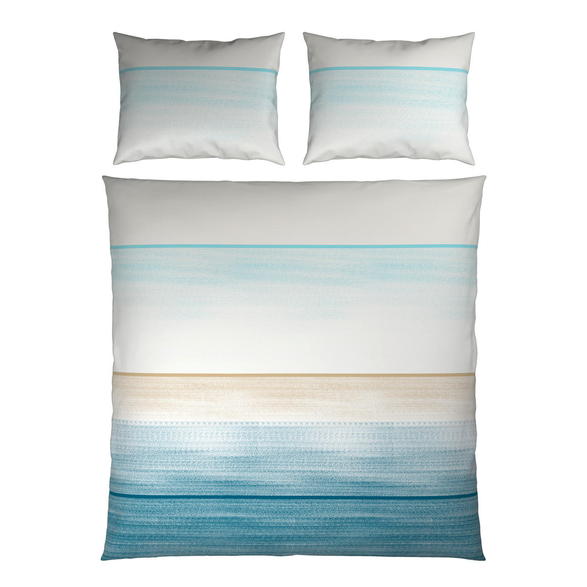 Lenjerie De Pat 220/200 cm  - albastru/alb, Konventionell, textil (220/200cm) - Novel