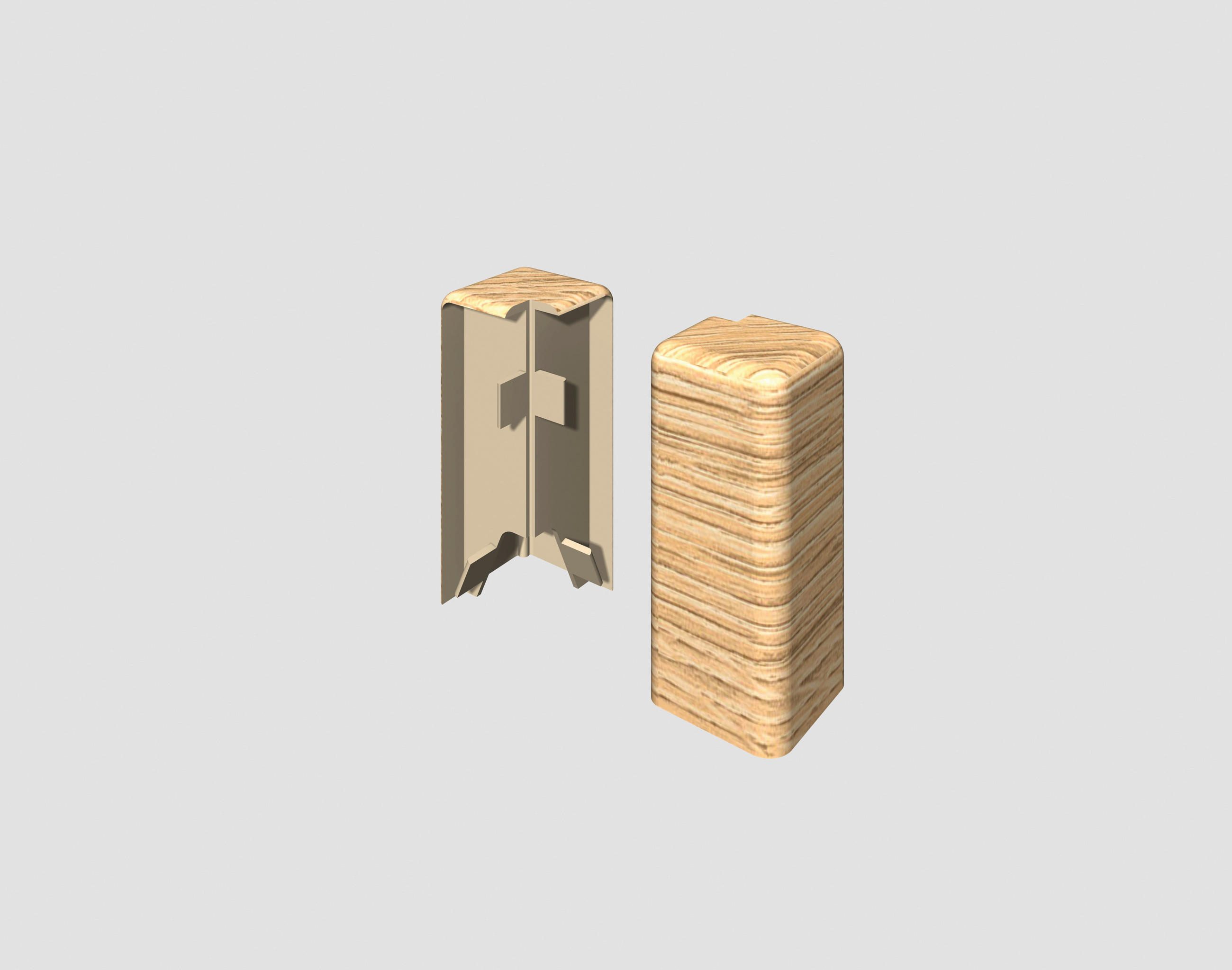 AUßENECKE - Eichefarben/Braun, KONVENTIONELL, Kunststoff (1.6/0.7/5.9cm) - Egger Holzwerkstoffe