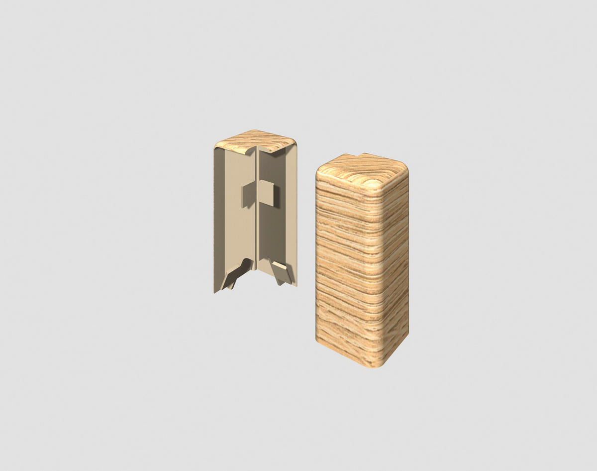 AUßENECKE - Eichefarben/Braun, KONVENTIONELL, Kunststoff (1.6/0.7/5.9cm) - Egger Holzwerkstoffe